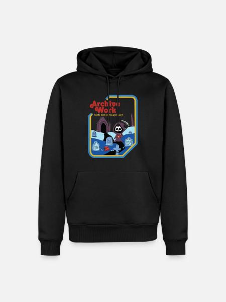 Archive Work - Hustle Hard On The Graveyard - Männer Premium Bio Hoodie - Schwarz