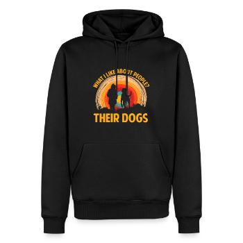 Qu’est-ce que j’aime chez les gens? Leurs chiens. - Sweat à capuche Premium bio Homme - noir - Devant - Nico (187cm)
