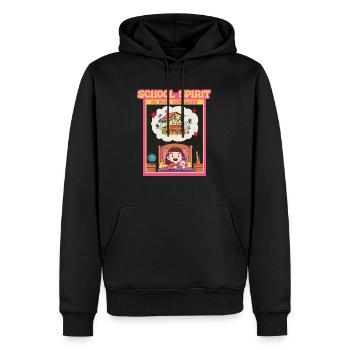 de l’école - Plus de devoirs - Sweat à capuche Premium bio Homme - noir - Devant - Nico (187cm)
