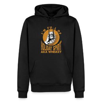 I'm Full Of Holiday Spirit - AKA Whiskey - Men’s Premium Organic Hoodie - black - Front - Nico (187cm)