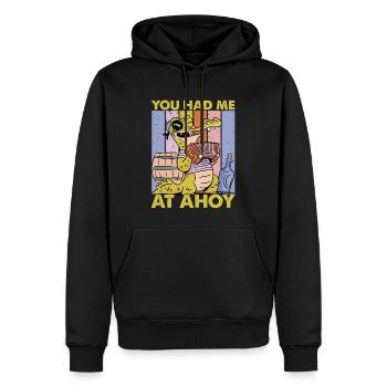 You Had Me At Ahoy - Pirate - Niedlicher Alligator - Männer Premium Bio Hoodie - Schwarz - Vorne - Nico (187cm)