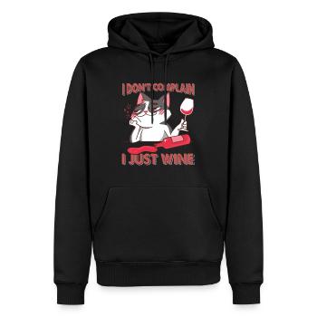 Je ne me plains pas, je ne fais que du vin - Chat - Flirt - Sweat à capuche Premium bio Homme - noir - Devant - Nico (187cm)