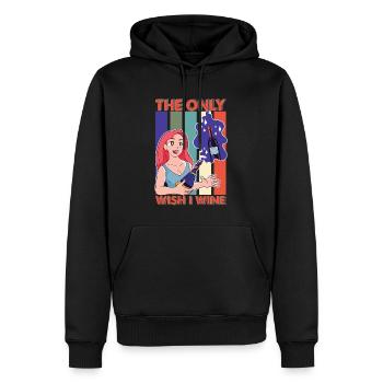 The Only Wish I Wine - Träumerei - Tagträumerei - Männer Premium Bio Hoodie - Schwarz - Vorne - Nico (187cm)
