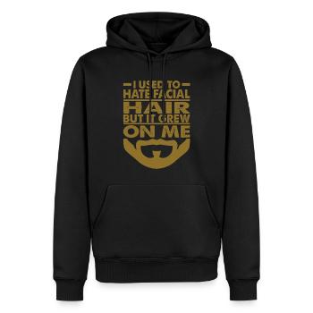 J’avais l’habitude de détester les poils du visage - Blagues de papa - Barbes - Sweat à capuche Premium bio Homme - noir - Devant - Nico (187cm)