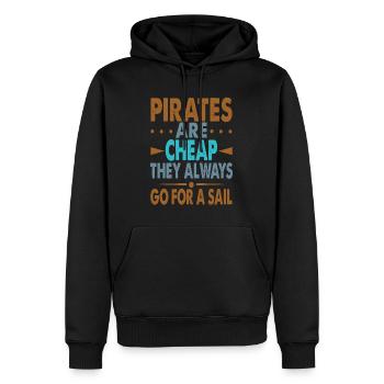 Les pirates sont bon marché - Funny Dad Jokes - Plage - Sweat à capuche Premium bio Homme - noir - Devant - Nico (187cm)