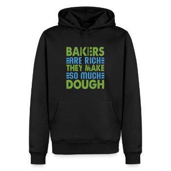 Les boulangers sont riches, ils font tellement de pâte - Cuisson - Sweat à capuche Premium bio Homme - noir - Devant - Nico (187cm)