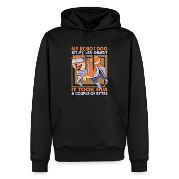 Mon chien robot a mangé mon devoir - Science Wit - Sweat à capuche Premium bio Homme - noir - Devant - Nico (187cm)