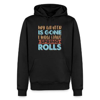 Ma graisse d’hiver a disparu, j’ai maintenant des rouleaux de printemps - Sweat à capuche Premium bio Homme - noir - Devant - Nico (187cm)