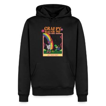 Crappy Rainbow - Devenez riche rapidement - Leprechaun - Sweat à capuche Premium bio Homme - noir - Devant - Nico (187cm)