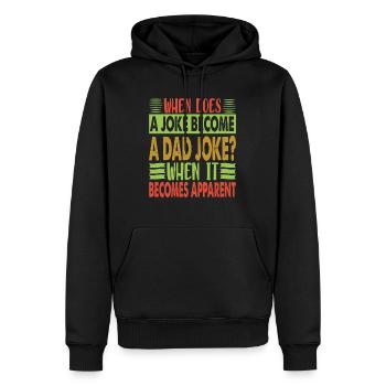 Quand une blague devient-elle une blague de papa? Éducation des enfants - Sweat à capuche Premium bio Homme - noir - Devant - Nico (187cm)