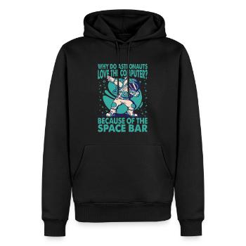 Why Do Astronauts Love The Computer? Dad Jokes - Männer Premium Bio Hoodie - Schwarz - Vorne - Nico (187cm)