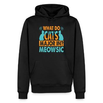 Dans quoi les chats se spécialisent-ils? Meowsic - Blagues de papa - Sweat à capuche Premium bio Homme - noir - Devant - Nico (187cm)