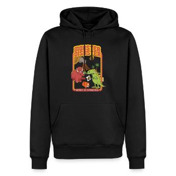 Monster Disaster - Avis d’extinction - Dinosaure - Sweat à capuche Premium bio Homme - noir - Devant - Nico (187cm)