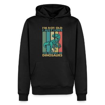 I'm Not Old, I Just Love The History Of Dinosaurs - Männer Premium Bio Hoodie - Schwarz - Vorne - Nico (187cm)