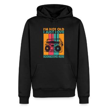 I'm Not Old, I Just Love Boomboxes More - Music - Männer Premium Bio Hoodie - Schwarz - Vorne - Nico (187cm)