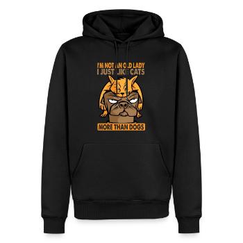 I'm Not Old, I Just Like Cats More Than Dogs - Männer Premium Bio Hoodie - Schwarz - Vorne - Nico (187cm)