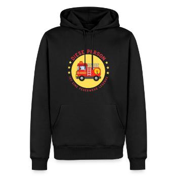 Diese Person ist eine Feuerwehr Legende - Männer Premium Bio Hoodie - Schwarz - Vorne - Nico (187cm)