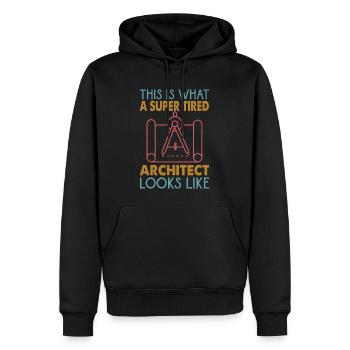 Voici à quoi ressemble un architecte super fatigué - Sweat à capuche Premium bio Homme - noir - Devant - Nico (187cm)