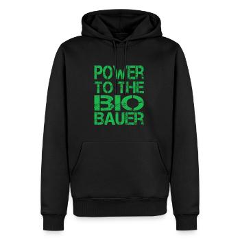 Power To The Bio Bauer - Männer Premium Bio Hoodie - Schwarz - Vorne - Nico (187cm)