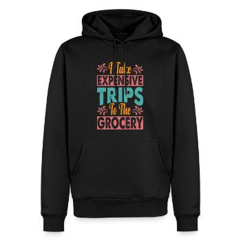 I Take Expensive Trips To The Grocery - Funny - Männer Premium Bio Hoodie - Schwarz - Vorne - Nico (187cm)