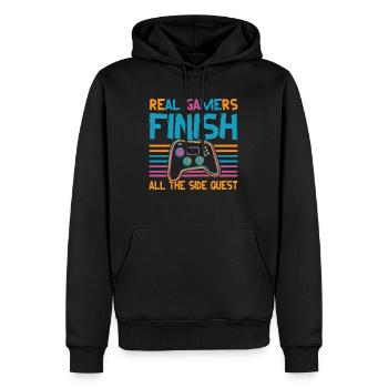 Real Gamers Finishes All The Side Quests - Video G - Men’s Premium Organic Hoodie - black - Front - Nico (187cm)