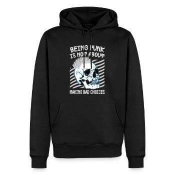 Être punk, ce n’est pas faire de mauvais choix - Gothi - Sweat à capuche Premium bio Homme - noir - Devant - Nico (187cm)