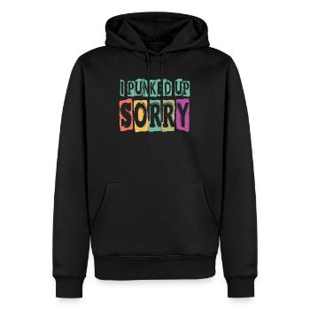 J’ai punk up désolé! - Gothique - Drôle - Concert - Go - Sweat à capuche Premium bio Homme - noir - Devant - Nico (187cm)