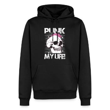 Punk Ma Vie! - Gothique - Gothique - Concert - Drôle - Sweat à capuche Premium bio Homme - noir - Devant - Nico (187cm)