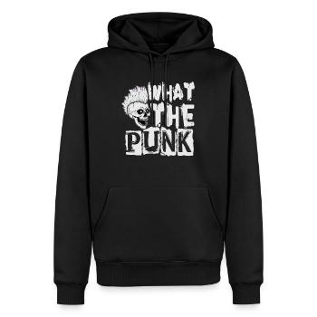 What The Punk - Gothique - Goth - Concert - Drôle - Sweat à capuche Premium bio Homme - noir - Devant - Nico (187cm)