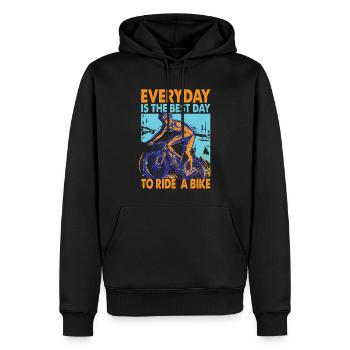 Chaque jour est le meilleur jour pour faire du vélo - Biker - - Sweat à capuche Premium bio Homme - noir - Devant - Nico (187cm)