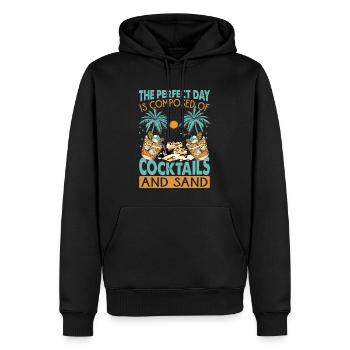 The Perfect Day Is Composed Of Cocktails And Sand - Men’s Premium Organic Hoodie - black - Front - Nico (187cm)
