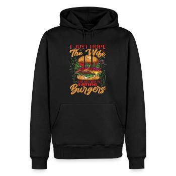 I Just Hope The Wife Does Not Catch Me Eating Burg - Männer Premium Bio Hoodie - Schwarz - Vorne - Nico (187cm)