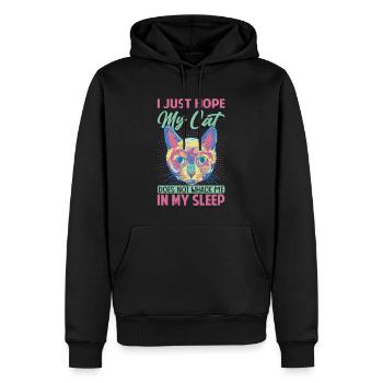 J’espère juste que mon chat ne me frappera pas dans mon sommeil - - Sweat à capuche Premium bio Homme - noir - Devant - Nico (187cm)
