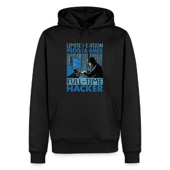 Programmeur en édition limitée Hacker à temps plein - Funn - Sweat à capuche Premium bio Homme - noir - Devant - Nico (187cm)