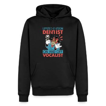 Limited Edition Dentist On And Off Vocalist - Funn - Men’s Premium Organic Hoodie - black - Front - Nico (187cm)