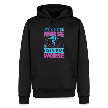 Édition limitée Nurse Do Your Worse - Drôle - Hosp - Sweat à capuche Premium bio Homme - noir - Devant - Nico (187cm)