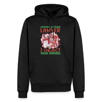 Édition limitée Avocat Je m’oppose à votre honneur! - Funn - Sweat à capuche Premium bio Homme - noir - Devant - Nico (187cm)