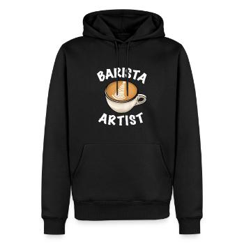 Barista Artist Café - Sweat à capuche Premium bio Homme - noir - Devant - Nico (187cm)