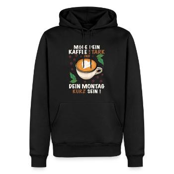 Kaffee trinken morgens - Männer Premium Bio Hoodie - Schwarz - Vorne - Nico (187cm)