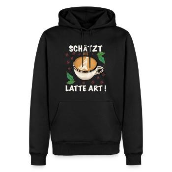 Kaffee Schätzt die Latte art - Männer Premium Bio Hoodie - Schwarz - Vorne - Nico (187cm)