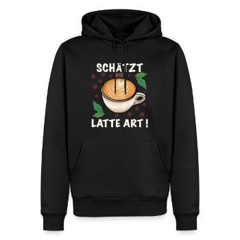 Kaffee Schätzt die Latte art - Männer Premium Bio Hoodie - Schwarz - Vorne - Nico (187cm)