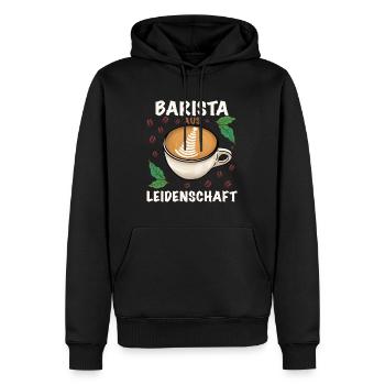 Barista aus Leidenschaft - Männer Premium Bio Hoodie - Schwarz - Vorne - Nico (187cm)