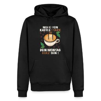 Kaffee trinken morgens - Männer Premium Bio Hoodie - Schwarz - Vorne - Nico (187cm)