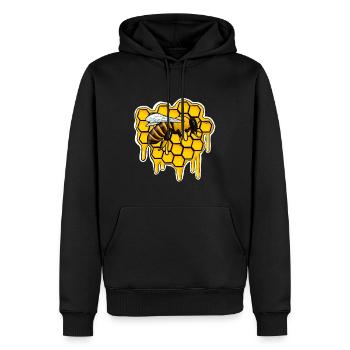 Honigwabe Honigbiene Imker arbeit - Männer Premium Bio Hoodie - Schwarz - Vorne - Nico (187cm)