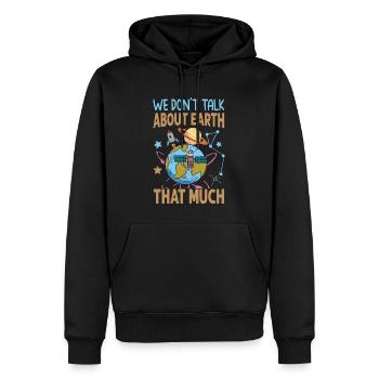 We Don't Talk About Earth That Much - Planets - Men’s Premium Organic Hoodie - black - Front - Nico (187cm)