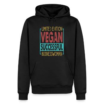 Limited Edition Vegan Successful Businesswoman - E - Männer Premium Bio Hoodie - Schwarz - Vorne - Nico (187cm)