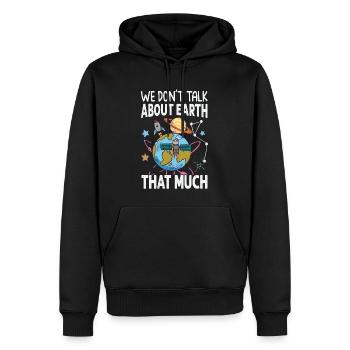 We Don't Talk About Earth That Much - Planets - Männer Premium Bio Hoodie - Schwarz - Vorne - Nico (187cm)