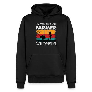 Édition limitée Farmer Cattle Whisperer - Agriculture - Sweat à capuche Premium bio Homme - noir - Devant - Nico (187cm)