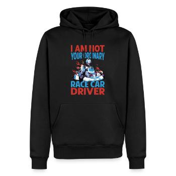 Je ne suis pas votre pilote de voiture de course ordinaire - Racing -M - Sweat à capuche Premium bio Homme - noir - Devant - Nico (187cm)