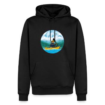 Kayak Canoë Sports nautiques Lac Kayak - Sweat à capuche Premium bio Homme - noir - Devant - Nico (187cm)
